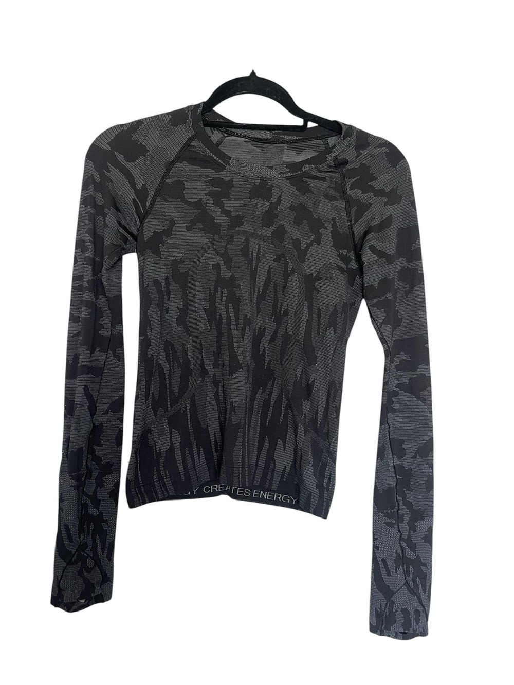 Lululemon Women's Swiftly Black & Gray Camo Long Sleeve Top